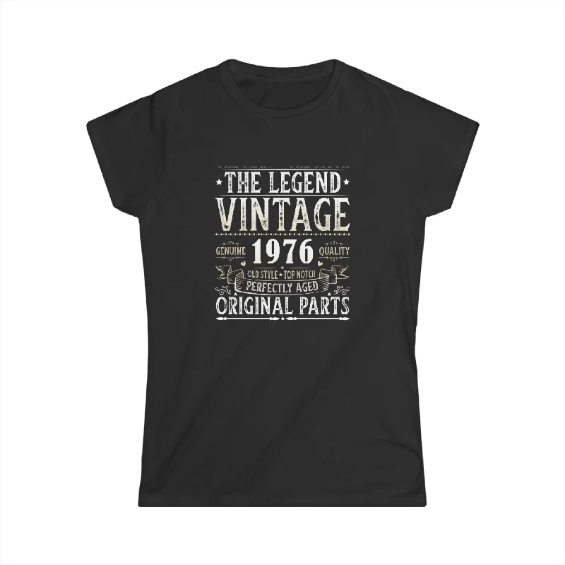 Vintage 1976 T Shirts for Women Retro Funny 1976 Birthday Shirts for Women Iron Safe Non-Iron Wrinkle Free