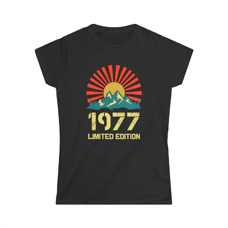 Vintage 1977 Limited Edition 1977 Birthday Shirts for Women Shirts for Women Silk Blend Satin Velvet