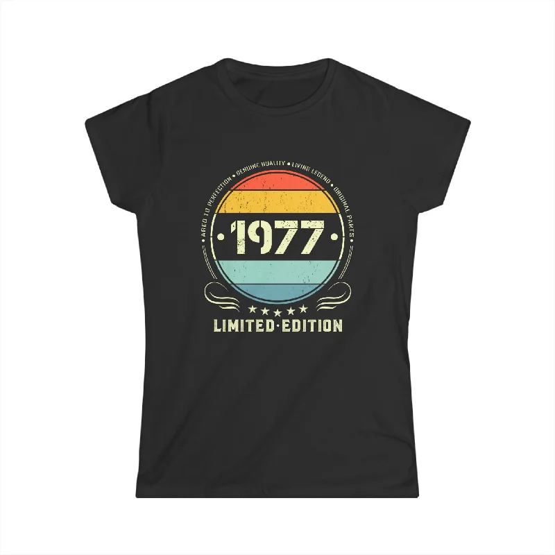 Vintage 1977 Limited Edition 1977 Birthday Shirts for Women Womens Shirts Polka Dot Checkered Tartan