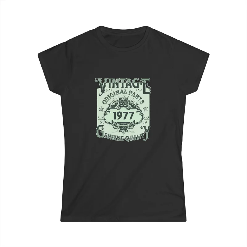 Vintage 1977 TShirt Women Limited Edition BDay 1977 Birthday Shirts for Women Jersey Fabric Tulle Fabric Batik Fabric