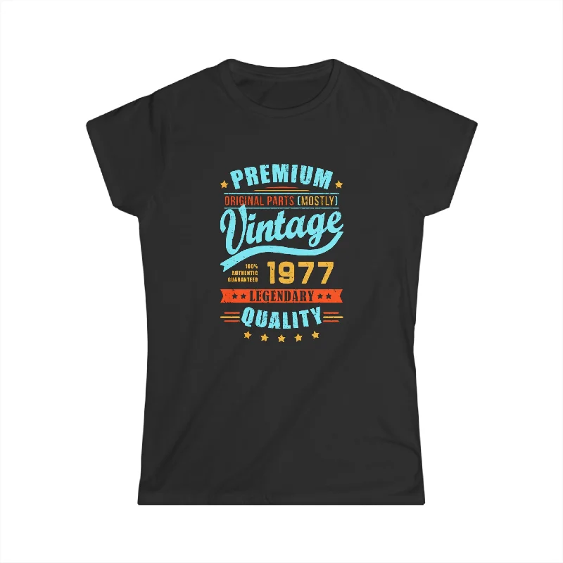 Vintage 1977 TShirt Women Limited Edition BDay 1977 Birthday Shirts for Women Chenille Blend Fleece Blend Nylon Blend