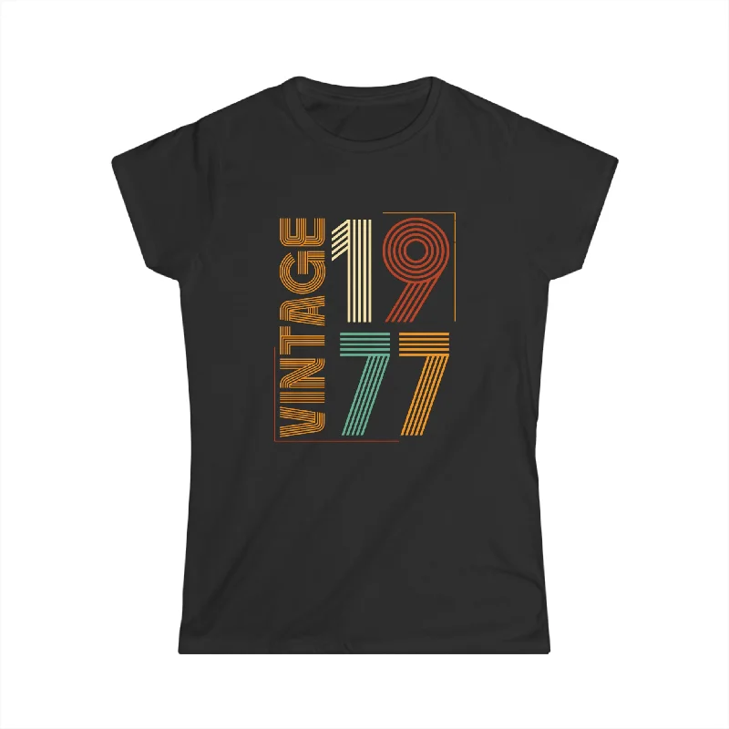 Vintage 1977 TShirt Women Limited Edition BDay 1977 Birthday Womens T Shirt Welt Pockets Slit Pockets Flap Pockets