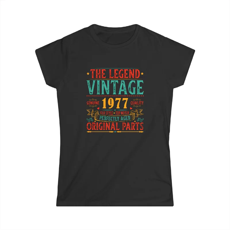 Vintage 1977 TShirt Women Limited Edition BDay 1977 Birthday Womens T Shirts Mesh Blend Leather Blend Suede Blend