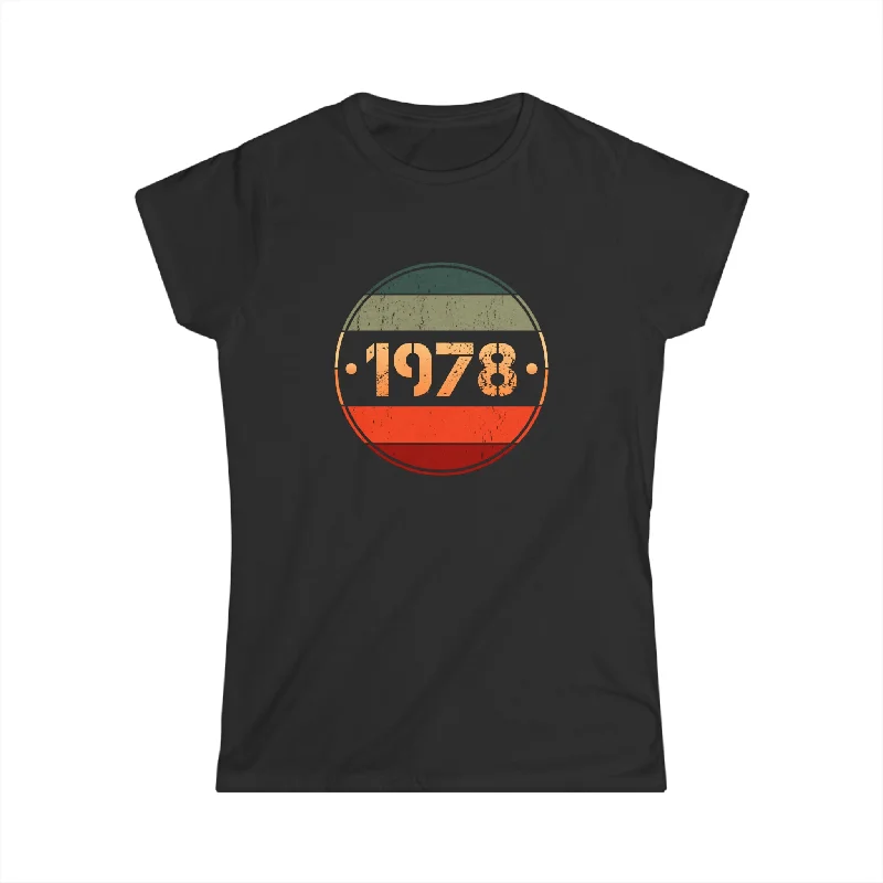 Vintage 1978 Limited Edition 1978 Birthday Shirts for Women Womens T Shirts Collared Crew Neck Turtle Neck