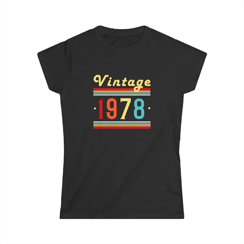 Vintage 1978 TShirt Women Limited Edition BDay 1978 Birthday Women Shirts Modern Contemporary Chic