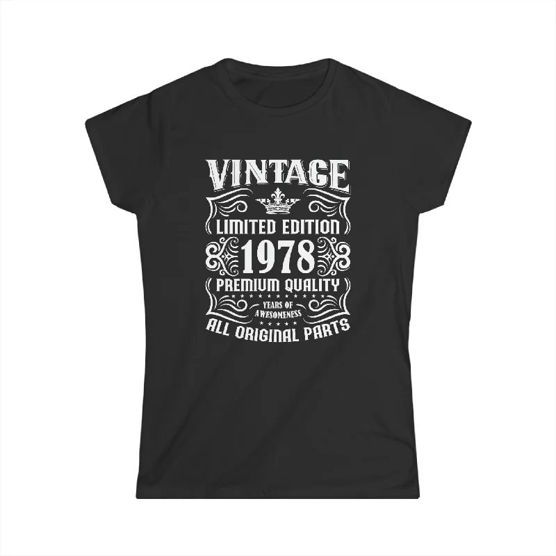 Vintage 1978 TShirt Women Limited Edition BDay 1978 Birthday Womens T Shirt Elasticated Padded Insulated