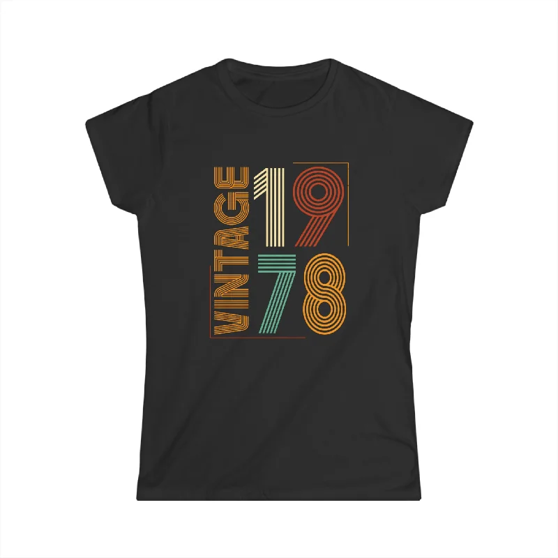 Vintage 1978 TShirt Women Limited Edition BDay 1978 Birthday Womens T Shirt Boxy Fit Fitted Loose