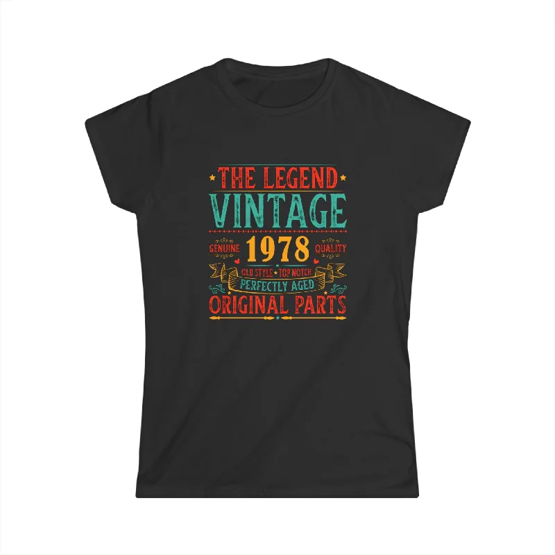 Vintage 1978 TShirt Women Limited Edition BDay 1978 Birthday Womens T Shirts Silk Blend Satin Velvet