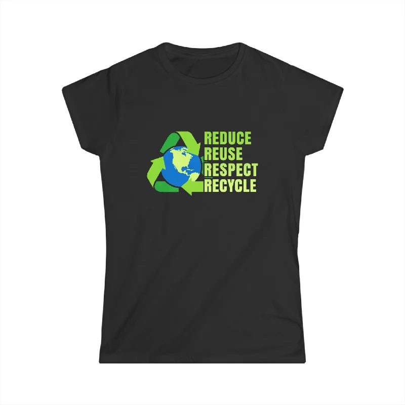 Vintage Green Environment Symbol Novelty Earth Day Environmental Women Shirts Seamless Knitted Crochet