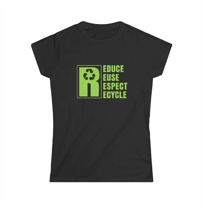 Vintage Green Environment Symbol Novelty Earth Day Environmental Womens Shirt Mesh Canvas Denim