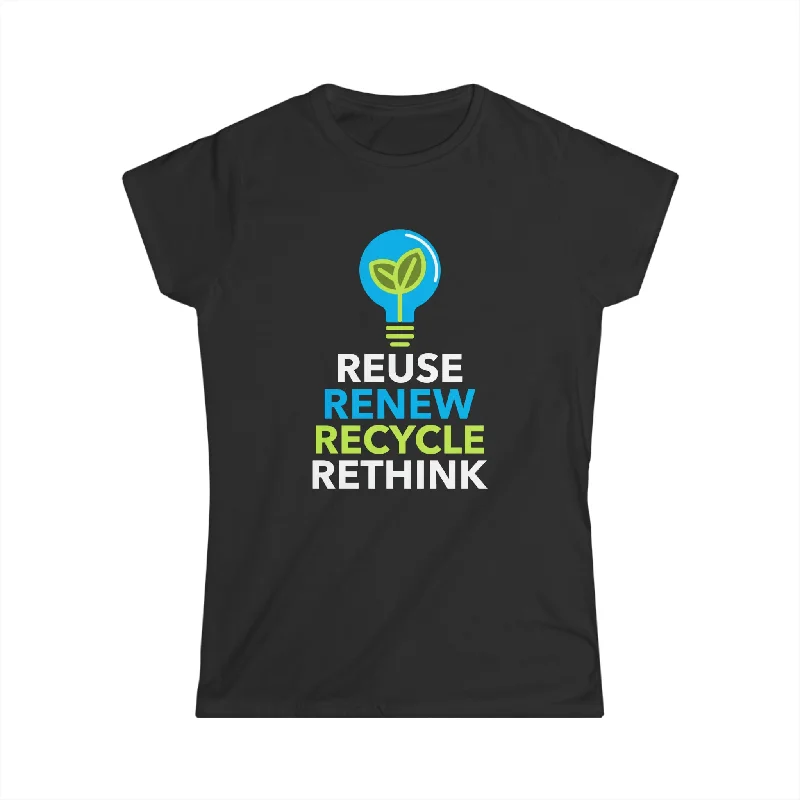Vintage Green Environment Symbol Novelty Earth Day Environmental Womens T Shirt Lace Blend Ribbed Blend Corduroy Blend