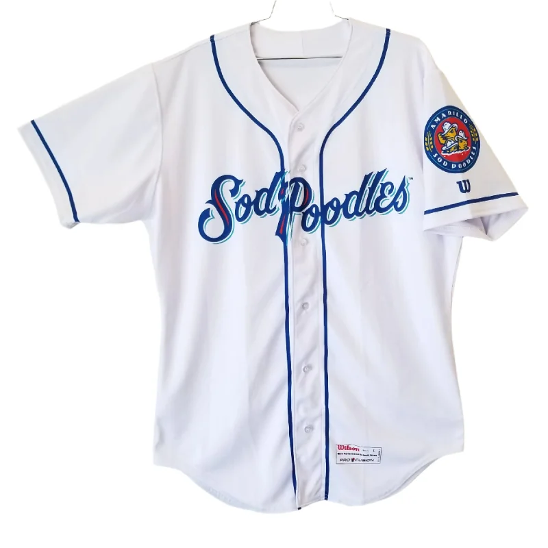 Amarillo Sod Poodles ADULT White Sublimated Replica Home Jersey Luxury Jersey Tee