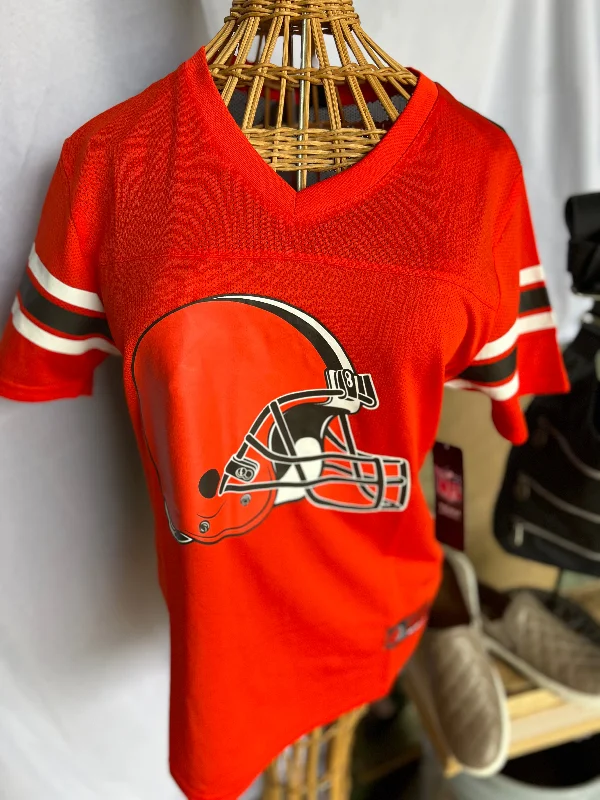 Cleveland Browns Jersey Women Size medium- NWOT Scoop Neck Jersey Top