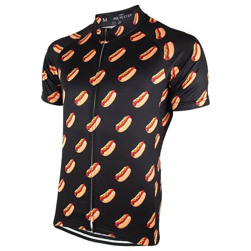 Hot Diggidy Dog Cycling Jersey - Black Exclusive Jersey Tee