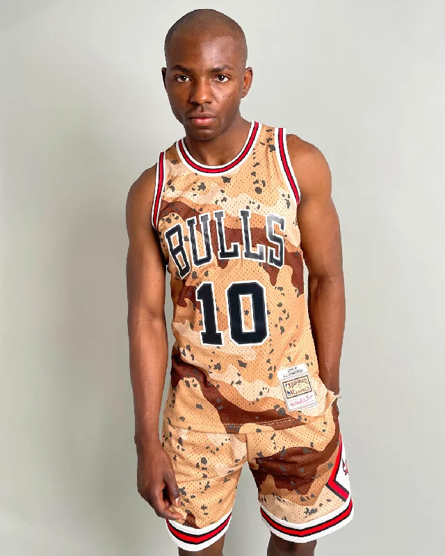 Mitchell & Ness Chicago Bulls B. J. Armstrong #10 '90-'91 Camo Ref Jersey Sand Camo Beige Jersey Tee