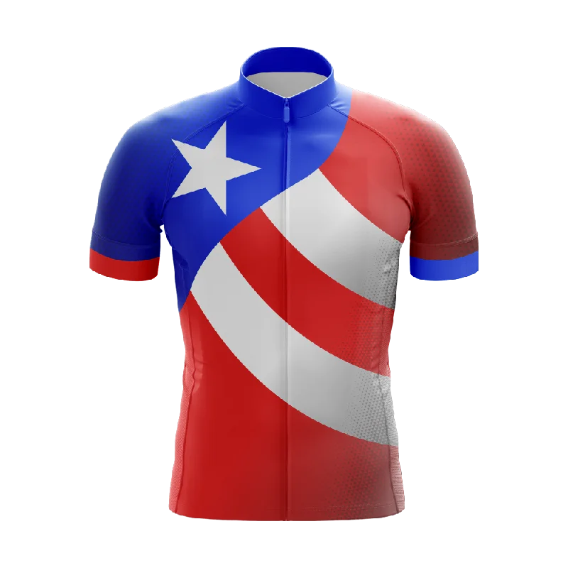 Puerto Rico V1 Short Sleeve Cycling Jersey Silk Jersey Blouse