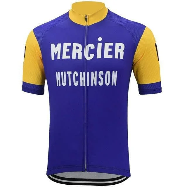 Retro Mercier Hutchinson Cycling Jersey - Blue Budget-Friendly Jersey Tee