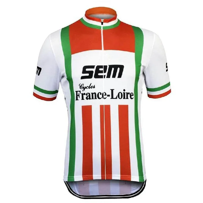 Retro Sem France-Loire Cycling Jersey Boat Neck Jersey Shirt