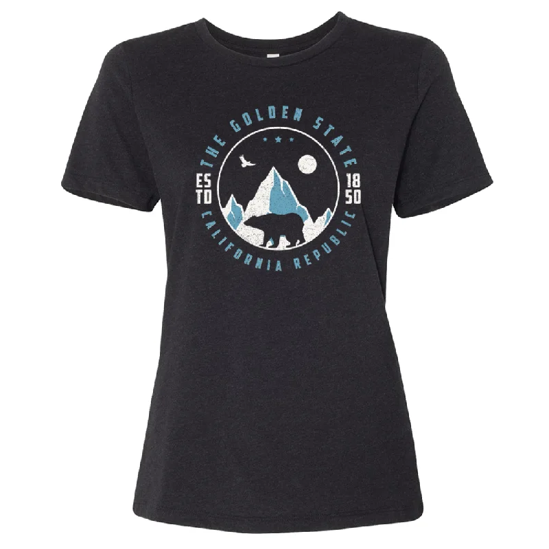 Snowy California Mountains Women's Relaxed Jersey Tee Fashion Jersey Blouse