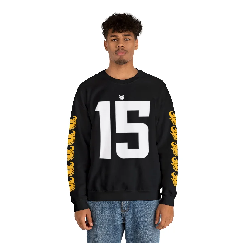 Unisex Heavy Blend™ Crewneck - Jersey #15 + Game Day Helmet (Sleeves) V Neck Jersey Blouse